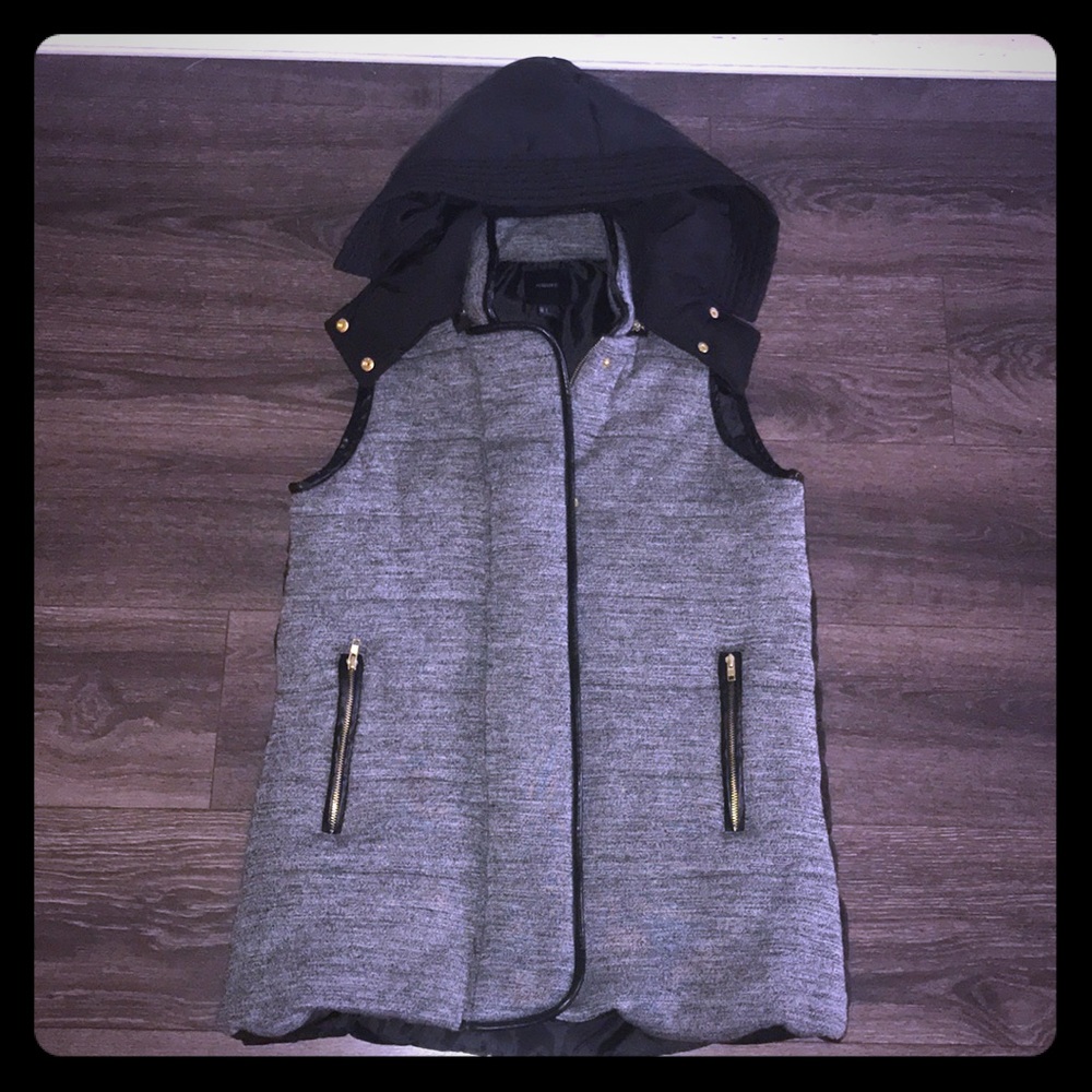 Gray and Black Down Vest
